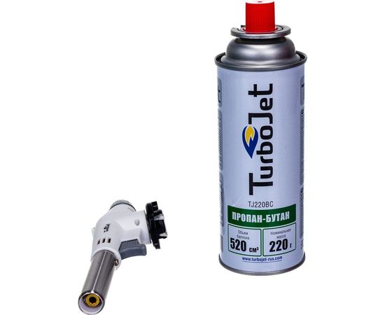 Горелка с пьезоподжигом + газовый баллон TurboJet TJ723-B 