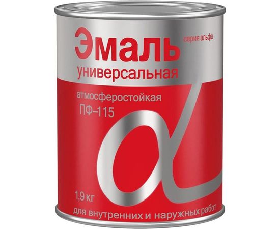 Универсальная эмаль Krafor Альфа ПФ-115 черная 1.9 кг 6 30766 