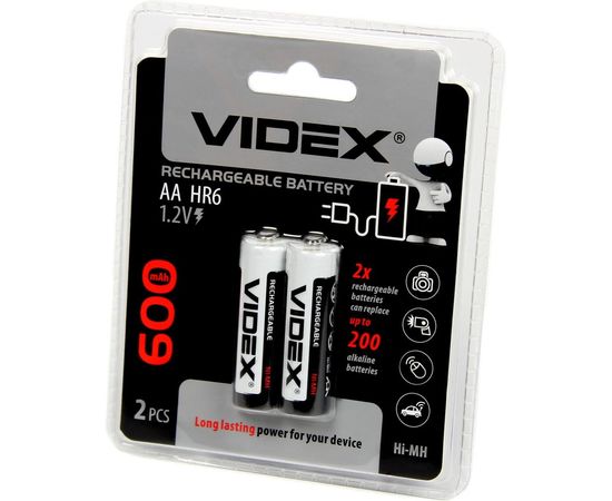 Аккумулятор Videx, HR6/AA 600mAh пальчиковый VID-HR6-600 