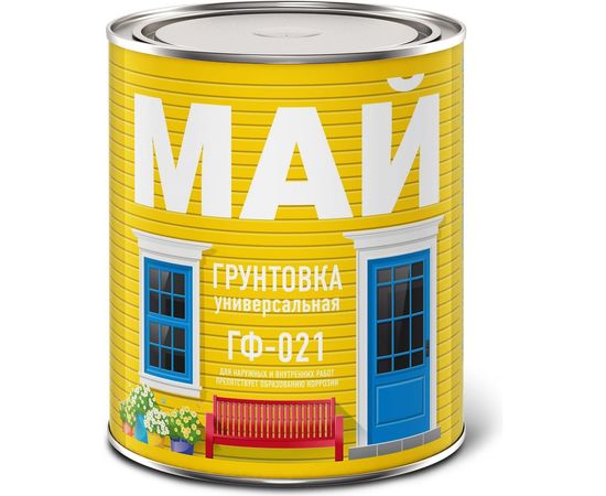 Грунтовка МАЙ ГФ-021 красно-коричневая, 0.9 кг 205511 