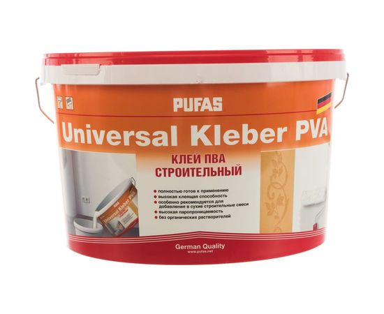 Строительный универсальный клей ПВА ПУФАС мороз. 10 кг тов-122871 – изображение 2