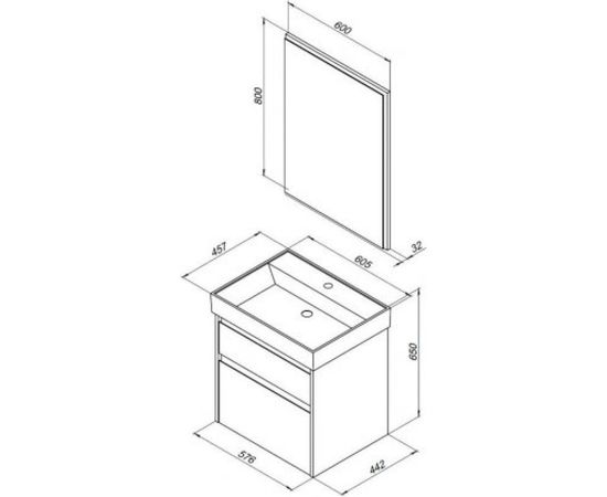Тумба Aquanet Nova Lite 60 2 ящика, цвет белый глянец 00242575 – изображение 4