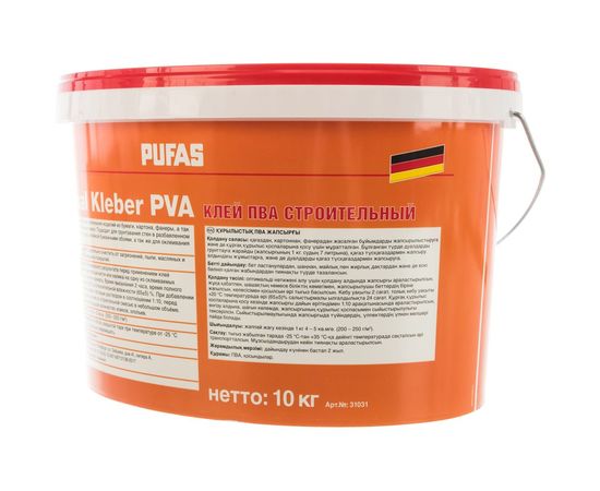 Строительный универсальный клей ПВА ПУФАС мороз. 10 кг тов-122871 – изображение 4