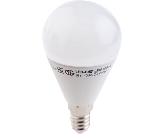 Лампа IEK LED, G45, шар, 9вт, 230В, 4000К, E14 LLE-G45-9-230-40-E14 