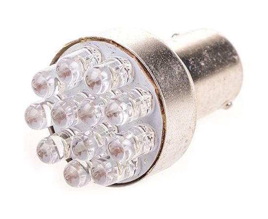 Автолампа диод SKYWAY S25, 12V, 12 LED, блистер, с цоколем, 1-контакт, 2 шт. S08201326 