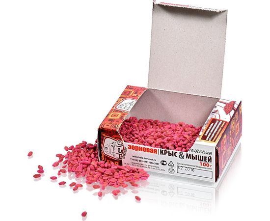 Зерновая приманка для уничтожения КРЫС и МЫШЕЙ 100 г HELP 80262 