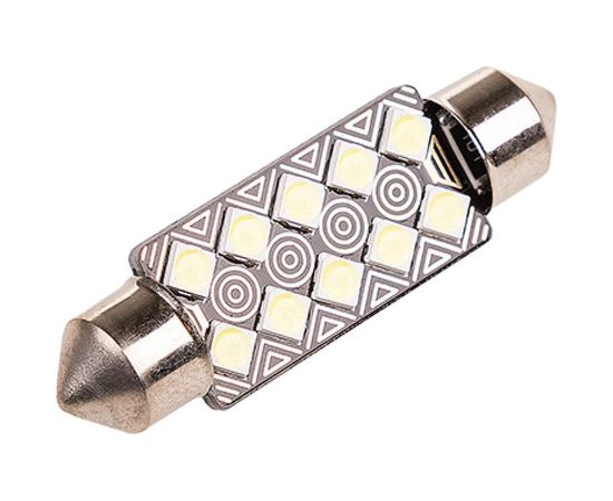 Автолампа диод SKYWAY T11 C5W 10SMD диодов с цоколем 1-контурная белая S08201401 