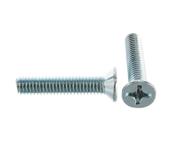 Винт DIN 965 с потайной головкой, оцинкованный М6х30, 60шт - коробка Tech-Krep 105242 