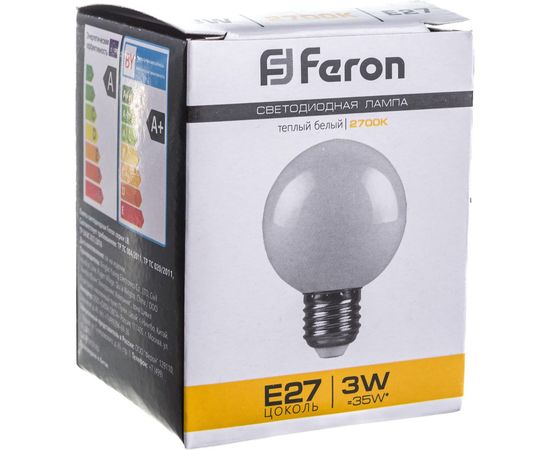 Светодиодная лампа FERON 3W 230V E27 2700K, LB-371 25903 – изображение 3