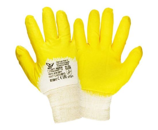 Перчатки с нитриловым покрытием Fort Лайт, желтые, арт. 0516, 501140305 – изображение 3