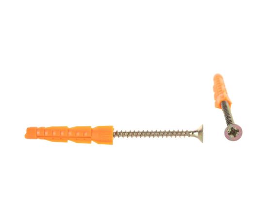 Саморез ШУж Tech-Krep 4,0х50 потайная головка + универсальный дюбель 6х37 16 шт - пакет 112939 – изображение 3