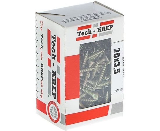 Универсальный саморез Tech-Krep 20х3,5 мм 200 шт желтый, коробка с окном 102232 – изображение 3