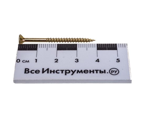 Шуруп Rusconnect CS 03040 с/нарез. д/дерева, потай, 3х40, 500 шт. Желтый цинк 310340 – изображение 4