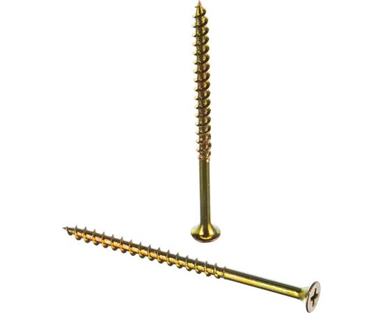 Саморезы с потайной головкой и крупным шагом МТК желтый цинк 1 кг, 4,2 х 75 113077 