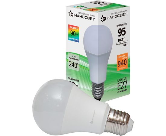Светодиодная лампа Наносвет LED EcoLed LE-GLS-12/E27/827, Ra90 L164 
