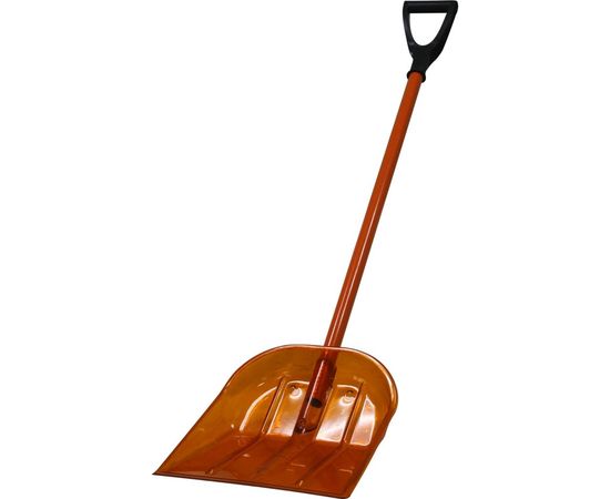 Снеговая лопата из поликарбоната CARBOLUX ПК-4 оранжевая с алюминиевым черенком и ручкой 44310 