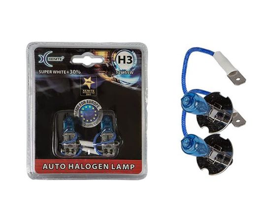 Автомобильная лампа XENITE SUPER WHITE H3, PK22s, 12 В, 2 шт. 1007044 