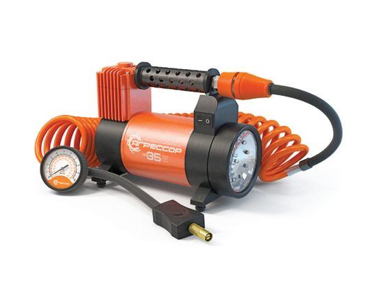 Металлический автомобильный компрессор 12V с LED фонарем Агрессор AGR-35L 