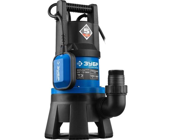 Погружной дренажный насос для грязной воды ЗУБР ПРОФЕССИОНАЛ Т3 НПГ-Т3-1300 – изображение 15
