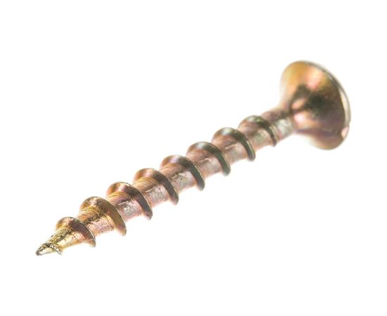 Саморезы с потайной головкой и крупным шагом Профикреп жёлтый цинк, 3,5х32 200 шт 2034906231 – изображение 4