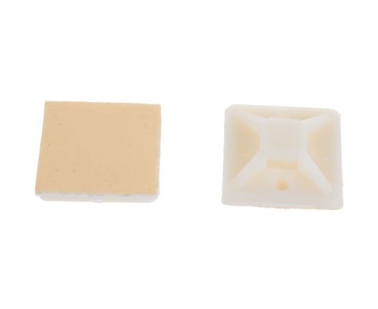 Самоклеющаяся площадка под хомут-стяжку Зубр ПХС белая, 25 x 25 мм, 100 шт, нейлоновая, 30915-25 – изображение 5