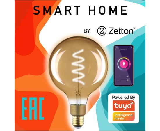Умная лампа Zetton LED Wi-Fi Bulb G95SP E27 4Вт 2700К Loft ZTSHLBLWWE272RU – изображение 4
