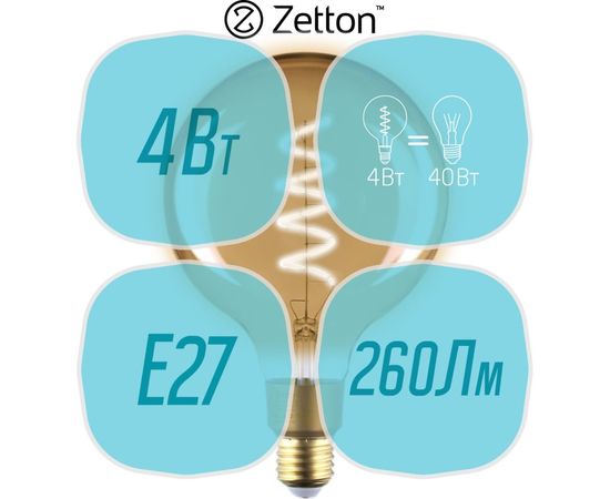 Умная лампа Zetton LED Wi-Fi Bulb G95SP E27 4Вт 2700К Loft ZTSHLBLWWE272RU – изображение 7