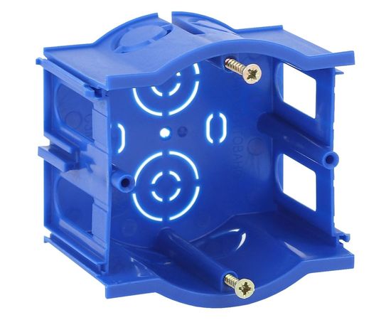 Промежуточный подрозетник ЭРА UniPost 68х45мм для твердых стен синий IP30 Б0039062 