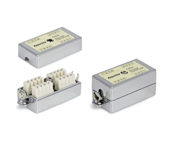 Проходной адаптер Hyperline, CA-IDC-C5e-SH-F-WH, coupler, Dual IDC, категория 5e, 4 пары 23534 