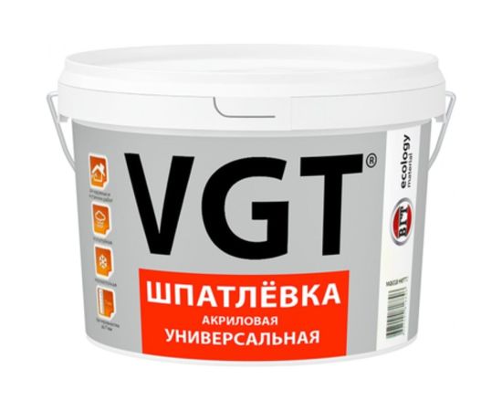 Акриловая универсальная шпаклевка 1,7 кг для наружних и внутренних работ VGT 51477 