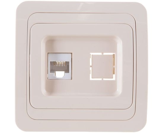 Компьютерная розетка UNIVersal Валери слоновая кость ivory Б-В0035 