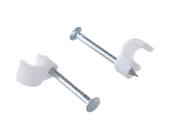 Круглая скоба с гвоздем Зубр для крепления кабеля 3мм, 50шт 45111-03 