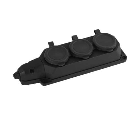 Колодка AY-KA 3 гнезда, с заземлением, c крышкой каучуковая 5530000 