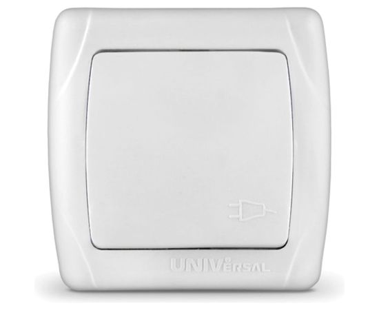 Розетка UNIVersal Маргарита с/з с крышкой, белая М0029 