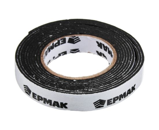 Монтажная 2-х сторонняя клеящая лента ЕРМАК для АВТО, 12 мм x 2 м, черная 472-015 