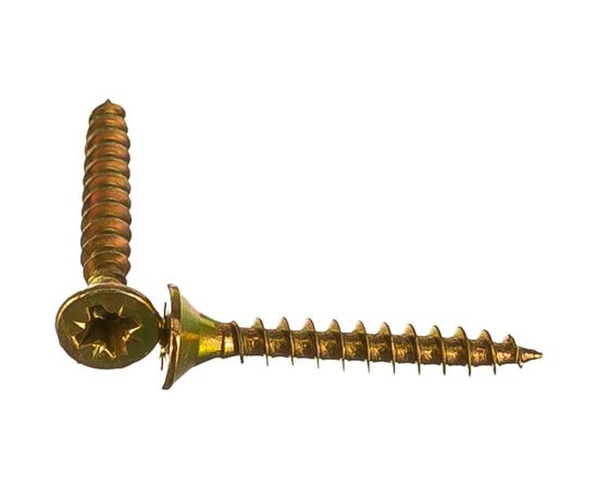 Универсальный саморез по дереву КрепСтройГрупп 3,5х25 желтый цинк, 500 шт. 145407 