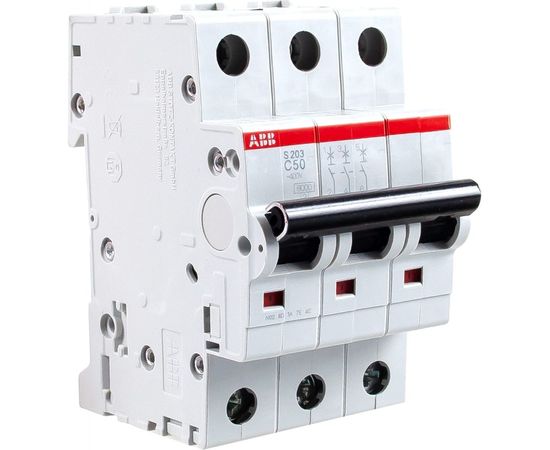 Автоматический трехполюсный выключатель ABB 50А С S203 6кА 2CDS253001R0504 