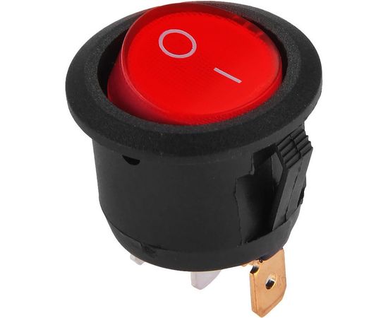 Клавишный круглый выключатель duwi 250V 6А 3с ON-OFF красный с подсветкой RWB-214, SC-214, 26848 2 