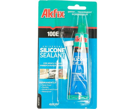 Универсальный силиконовый герметик Akfix 100E прозрачный, 50 мл SA111 – изображение 3