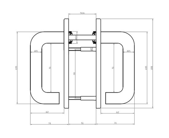 Гарнитур для пожарных дверей DOORLOCK V S38KP/F G PZ72 серия Variant, на короткой накладке, серый, подпружиненная, А=47-75мм 79053 – изображение 3