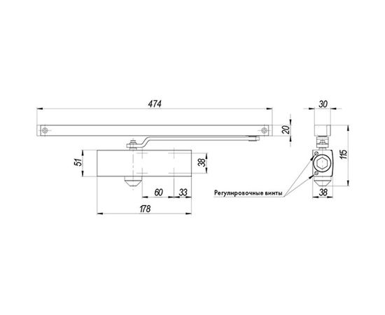 Дверной доводчик ARMADILLO DCS-85 со скользящей тягой, белый 38043 – изображение 3