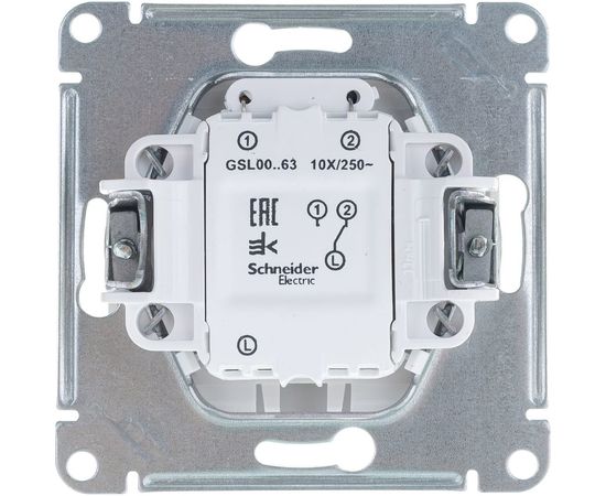 Механизм переключателя Schneider Electric 1-кл GLOSSA с подсветкой белый SchE GSL000163 – изображение 4