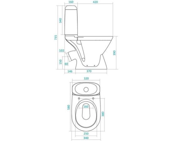 Унитаз-компакт Santek Римини косой выпуск, 2 режима, сиденье DP 1WH302130 441394 – изображение 2