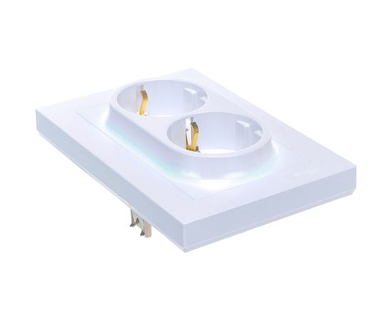 Двухместная розетка Schneider Electric ATLAS DESIGN с заземлением 16А в сборе жемчуг ATN000424 – изображение 3