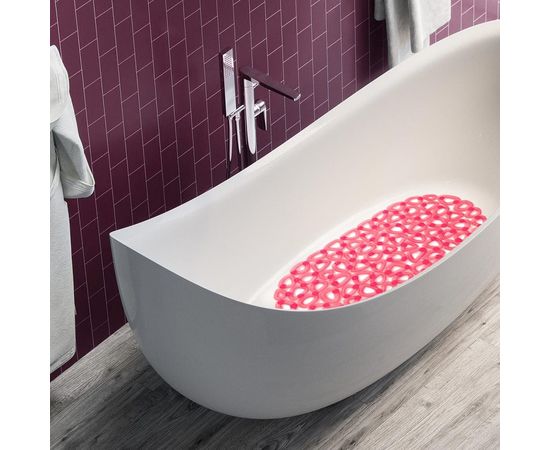 Противоскользящий коврик для ванны/душевой кабины Master House Тенерифе 36х68 см, розовый 60617 – изображение 2