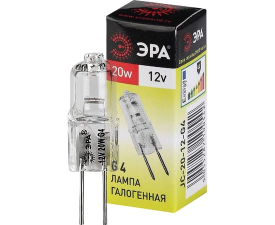 Галогенная лампа ЭРА G4JC20W12V капсула, 20 Вт, нейтральный, G4 C0027369 – изображение 2