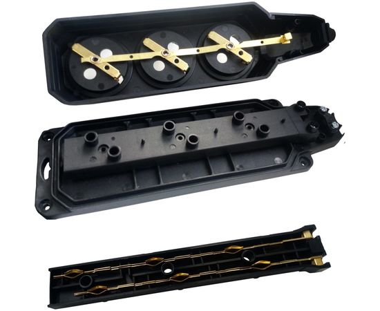 Колодка AY-KA 3 гнезда, с заземлением, c крышкой каучуковая 5530000 – изображение 2