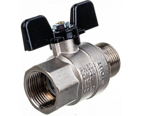 Шаровой полнопроходной кран STOUT ВР/НР, ручка бабочка 3/4 RG008Q0BRA8ES0 – изображение 3