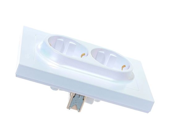 Двухместная розетка Schneider Electric ATLAS DESIGN с заземлением 16А в сборе жемчуг ATN000424 – изображение 2