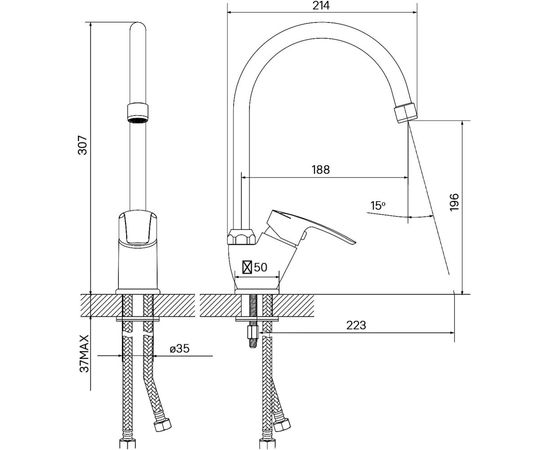 Смеситель для кухни IDDIS Ray RAYSB00i05 – изображение 2
